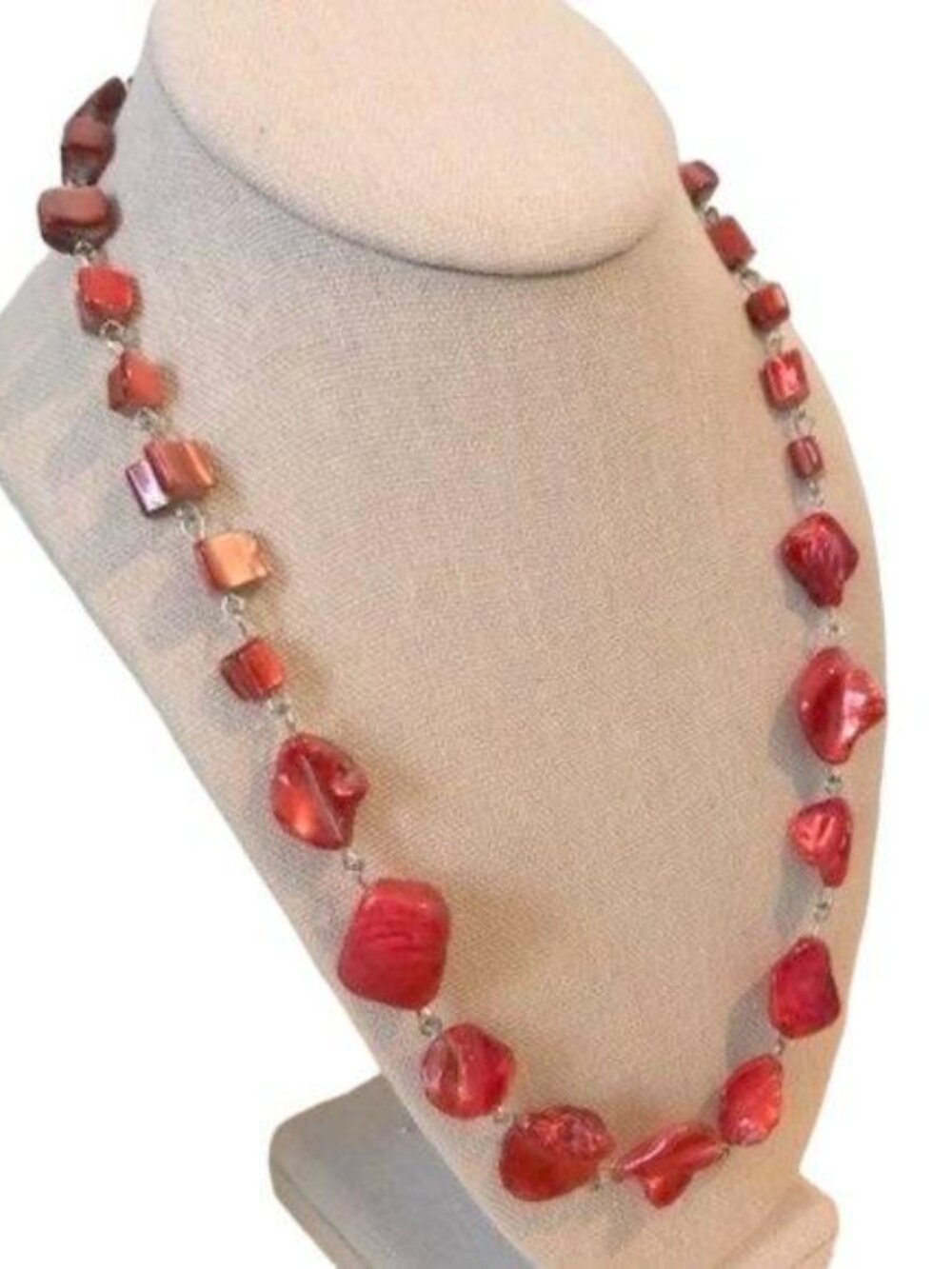 Vintage Red Nugget Fashion Necklace